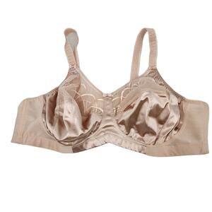 Elomi Cate Soft Cup Wire Free Sheer Embroidery Bra in Latte Size 46C